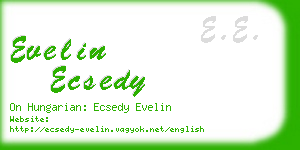 evelin ecsedy business card